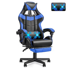 Beczeeb Swivel Gaming Chair with Footrest High Back Office Chair with Headrest & Massage Lumbar Support Swivel Ergonomic Gaming Chair for Adults