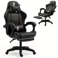 Game Chair With Footrest And Lumbar Support Gaming Chair, Video Chair, Ergonomic Computer Chair Height Adjustable With Swivel Seat And Headrest