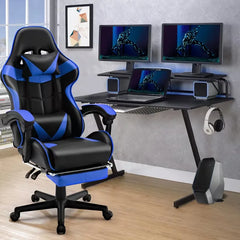Beczeeb Swivel Gaming Chair with Footrest High Back Office Chair with Headrest & Massage Lumbar Support Swivel Ergonomic Gaming Chair for Adults