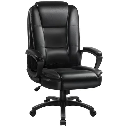 Home Office Desk Chair, 400LBS Big And Tall Computer Executive Chair, Ergonomic PU Leather Chairs with High Back Cushion, Adjustable Armrest &Lumbar Back Support, for Long Time Sitting