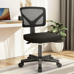 Ergonomic Office Computer Desk Chair, Armless Low-Back Mesh Rolling Work Chairs, Swivel Design with Wheels, Bedroom And Study Comfort Seat, Home Lumbar Support, 6 Colors