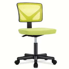 Ergonomic Office Computer Desk Chair, Armless Low-Back Mesh Rolling Work Chairs, Swivel Design with Wheels, Bedroom And Study Comfort Seat, Home Lumbar Support, 6 Colors