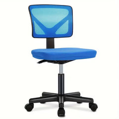 Ergonomic Office Computer Desk Chair, Armless Low-Back Mesh Rolling Work Chairs, Swivel Design with Wheels, Bedroom And Study Comfort Seat, Home Lumbar Support, 6 Colors