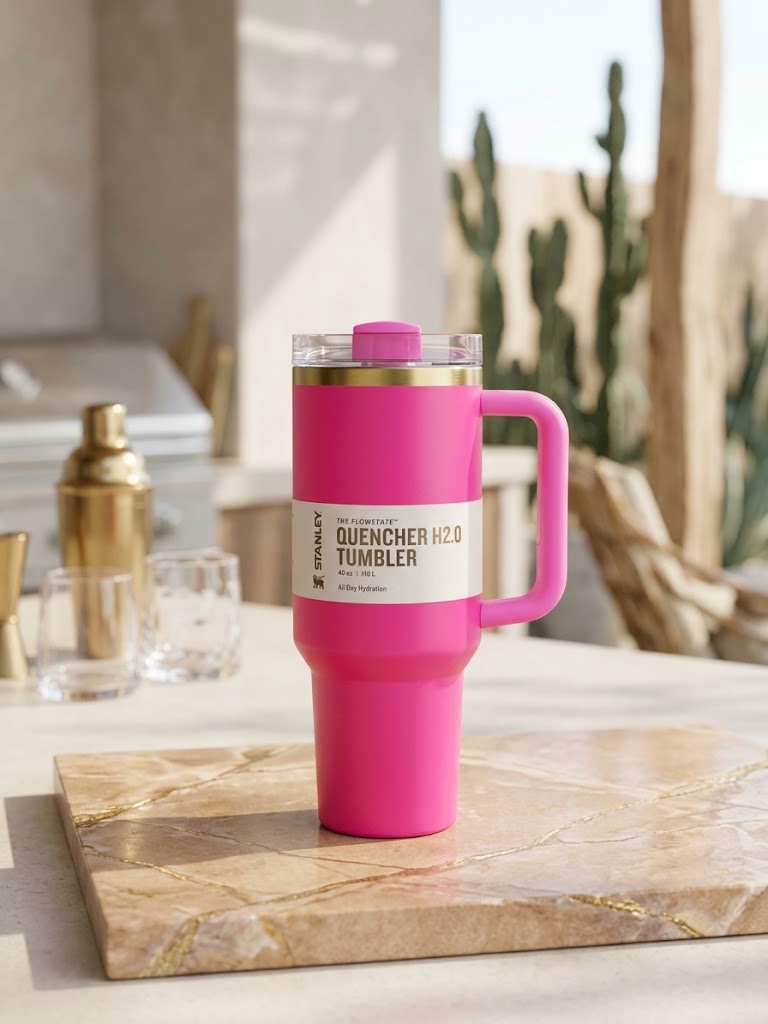 Stanley 40 oz Quencher H2.0 FlowState Tumbler - Hot Pink