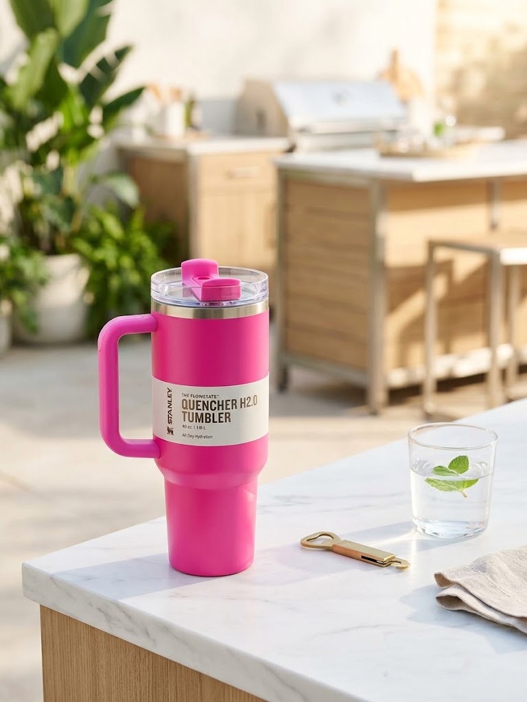 Stanley 40 oz Quencher H2.0 FlowState Tumbler - Hot Pink