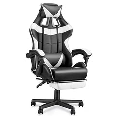 Beczeeb Swivel Gaming Chair with Footrest High Back Office Chair with Headrest & Massage Lumbar Support Swivel Ergonomic Gaming Chair for Adults