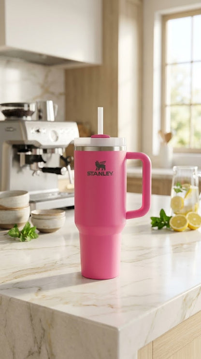 Stanley 40oz Fuchsia Hot Pink Quencher H2.0 Tumbler