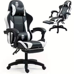 Game Chair With Footrest And Lumbar Support Gaming Chair, Video Chair, Ergonomic Computer Chair Height Adjustable With Swivel Seat And Headrest