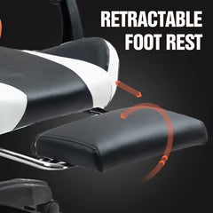 Game Chair With Footrest And Lumbar Support Gaming Chair, Video Chair, Ergonomic Computer Chair Height Adjustable With Swivel Seat And Headrest