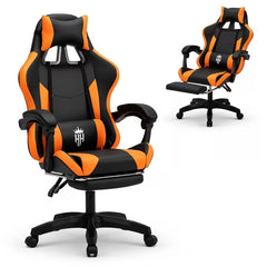 Game Chair With Footrest And Lumbar Support Gaming Chair, Video Chair, Ergonomic Computer Chair Height Adjustable With Swivel Seat And Headrest