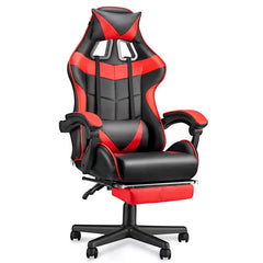 Beczeeb Swivel Gaming Chair with Footrest High Back Office Chair with Headrest & Massage Lumbar Support Swivel Ergonomic Gaming Chair for Adults