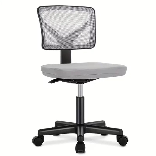 Ergonomic Office Computer Desk Chair, Armless Low-Back Mesh Rolling Work Chairs, Swivel Design with Wheels, Bedroom And Study Comfort Seat, Home Lumbar Support, 6 Colors