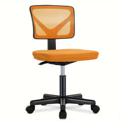 Ergonomic Office Computer Desk Chair, Armless Low-Back Mesh Rolling Work Chairs, Swivel Design with Wheels, Bedroom And Study Comfort Seat, Home Lumbar Support, 6 Colors